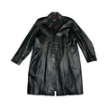 Milan black leather vintage trench coat uk20