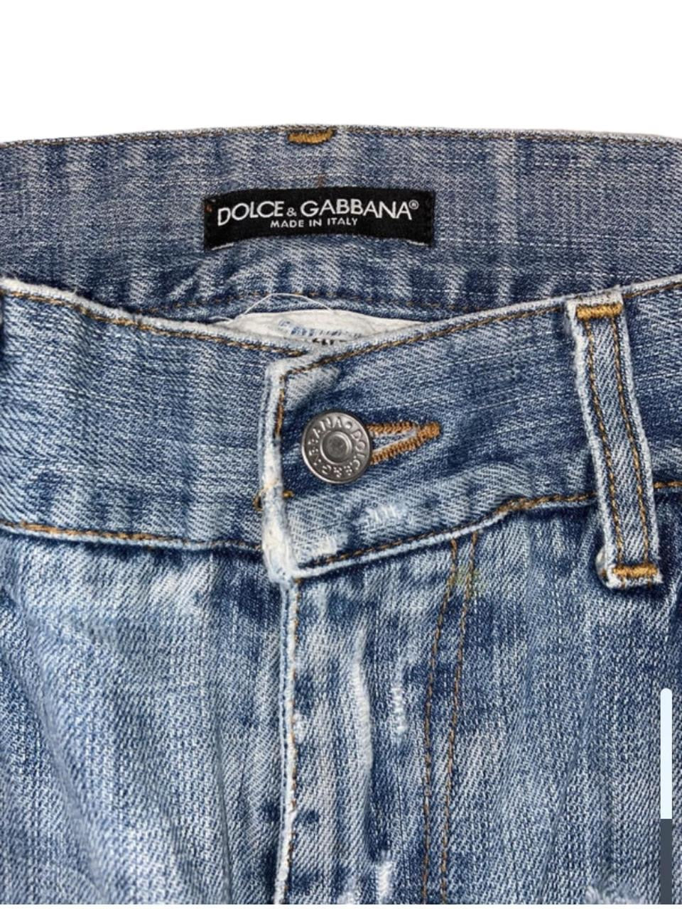 Dolce & Gabbana Painted Denim Distressed denim jeans ukS