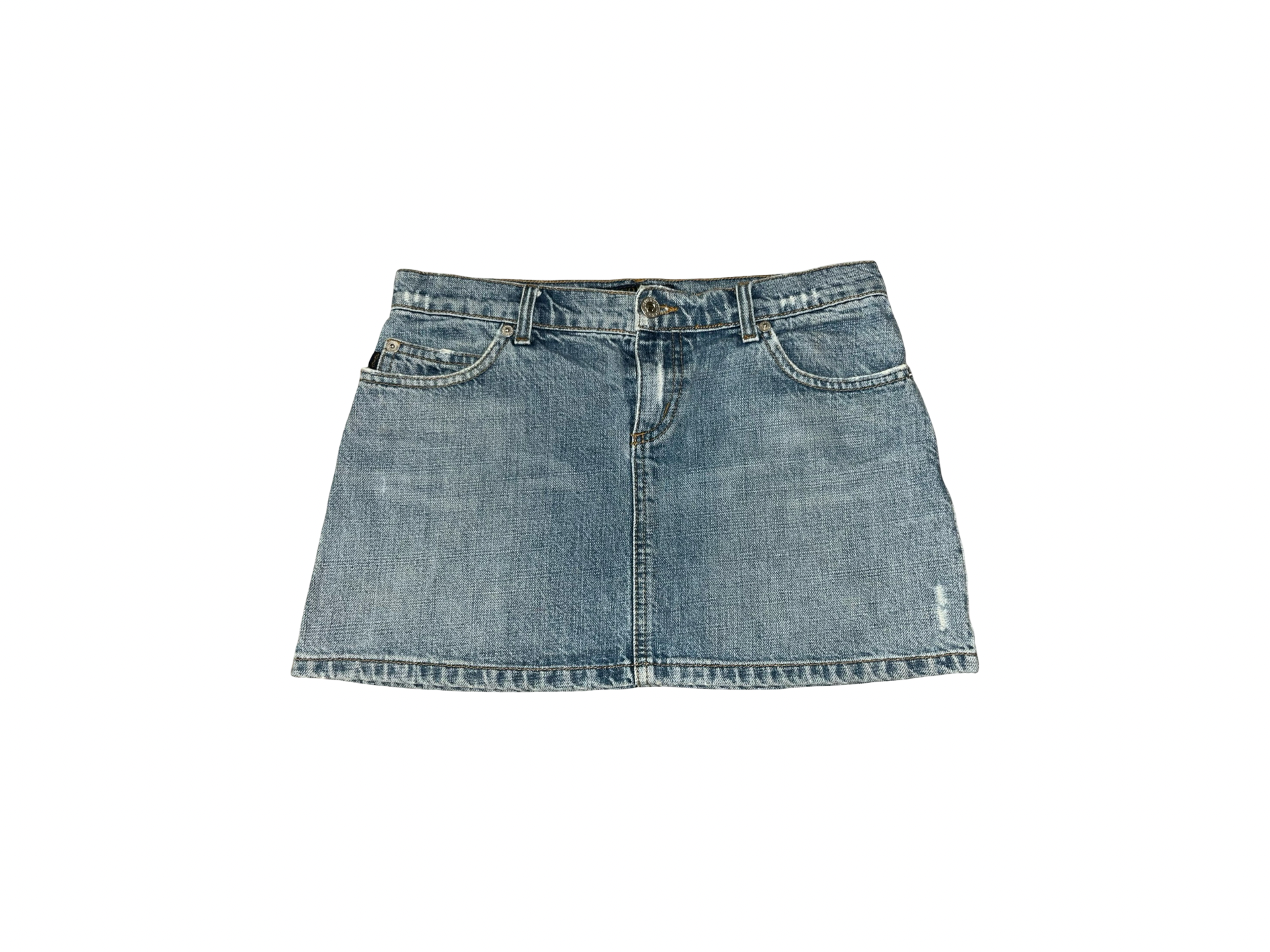 Y2K Juicy Couture Jeans Rhinestone Logo Denim Mini Skirt | 00s Low Rise ukS