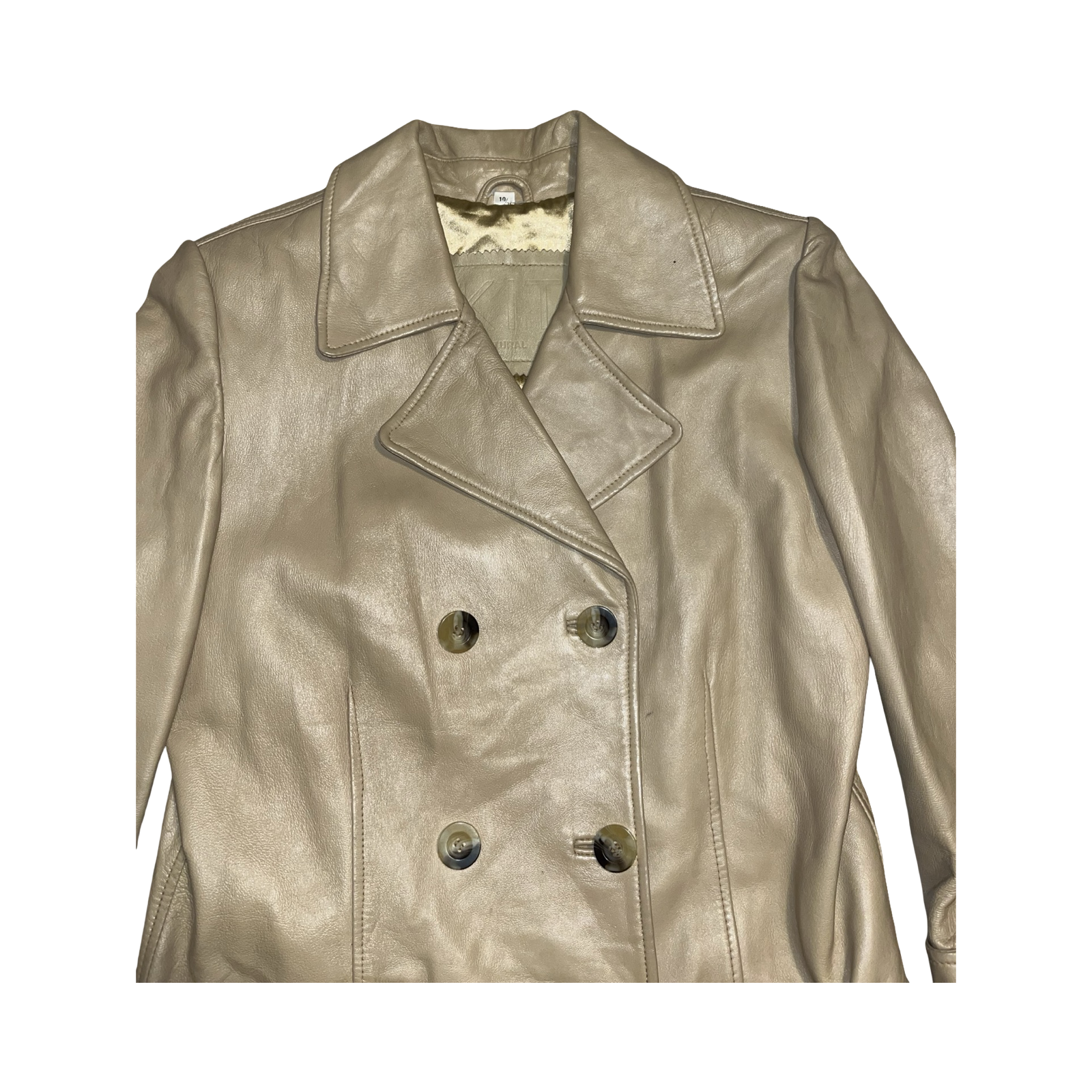 Kit the natural choice tan leather vintage coat uk S