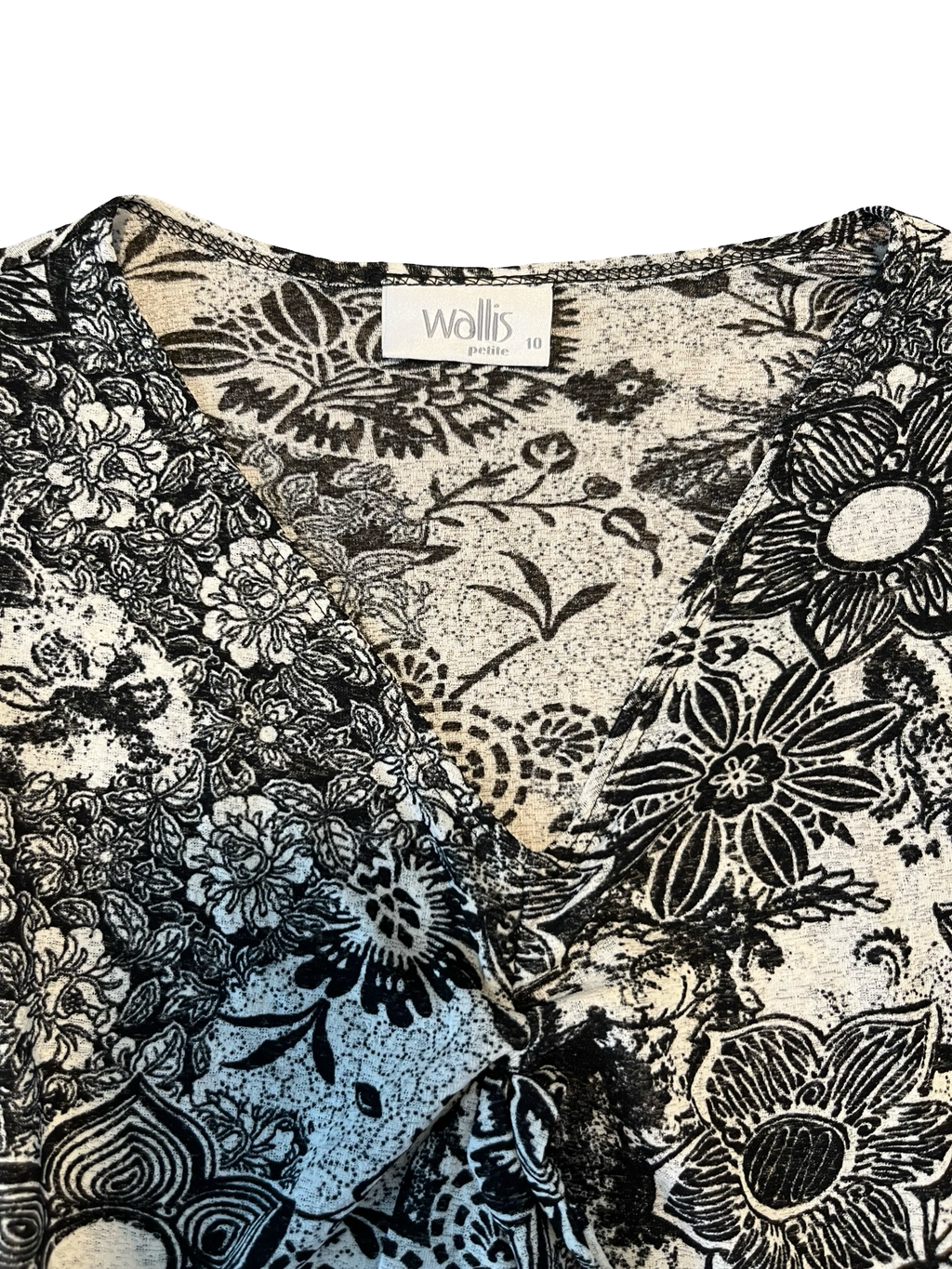 Wallis Petite Floral Wrap Top UK 10 Blouse