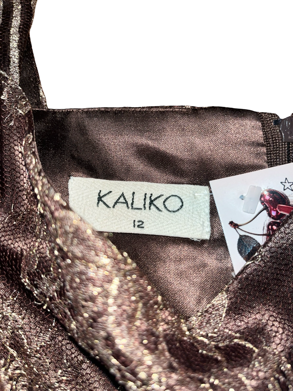 Kaliko Bronze Metallic Floral Jacquard Corset Cami Top UK 12