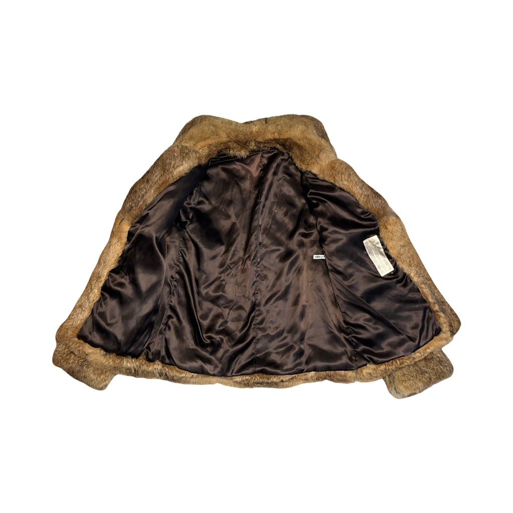 Vintage real coney fur fluffy coat uk 12