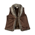 Papaya brown fur y2k waist coat uk18