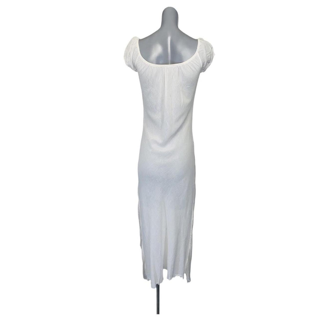 White No Lita maxi Italian dress with colorful print