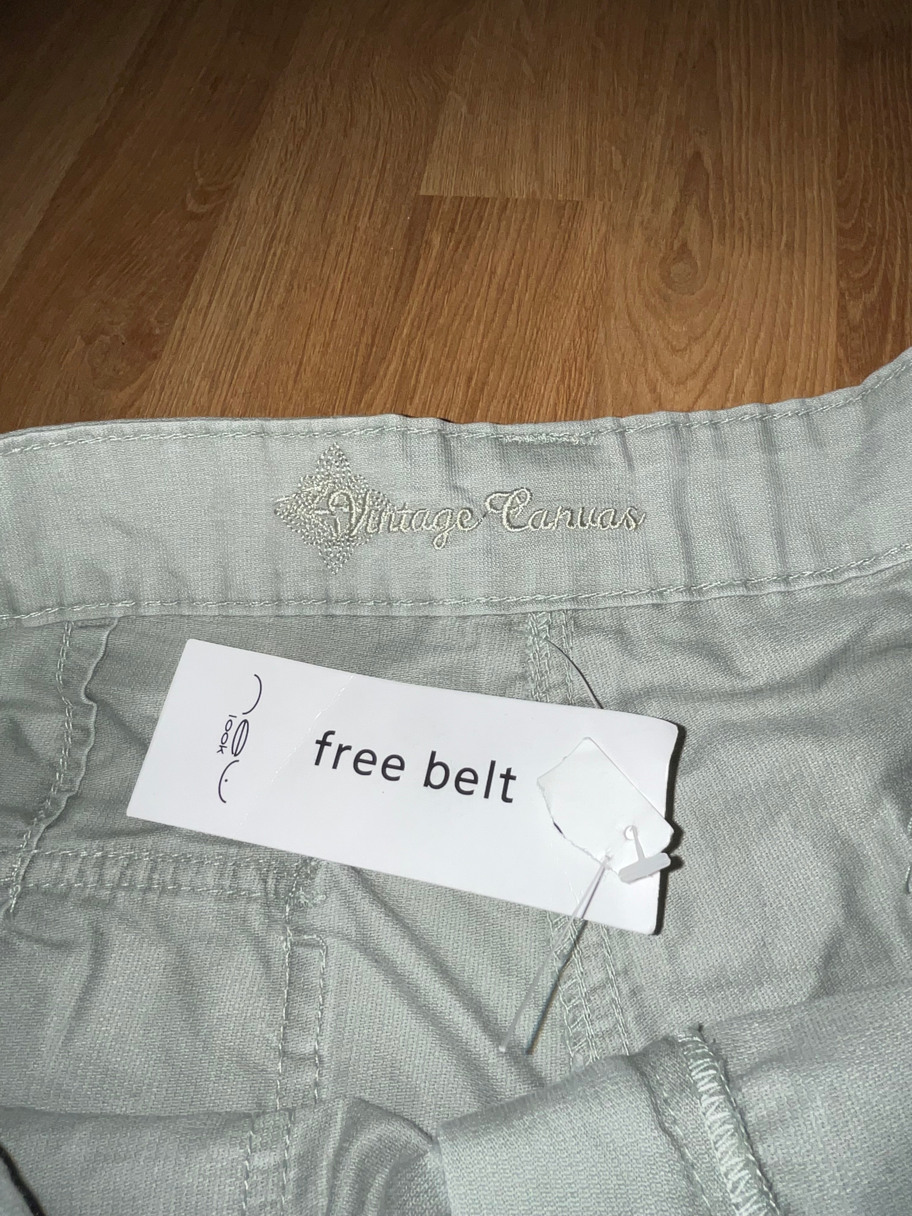 Y2K New Look Sage Green Belted Cargo Utility Shorts uk12