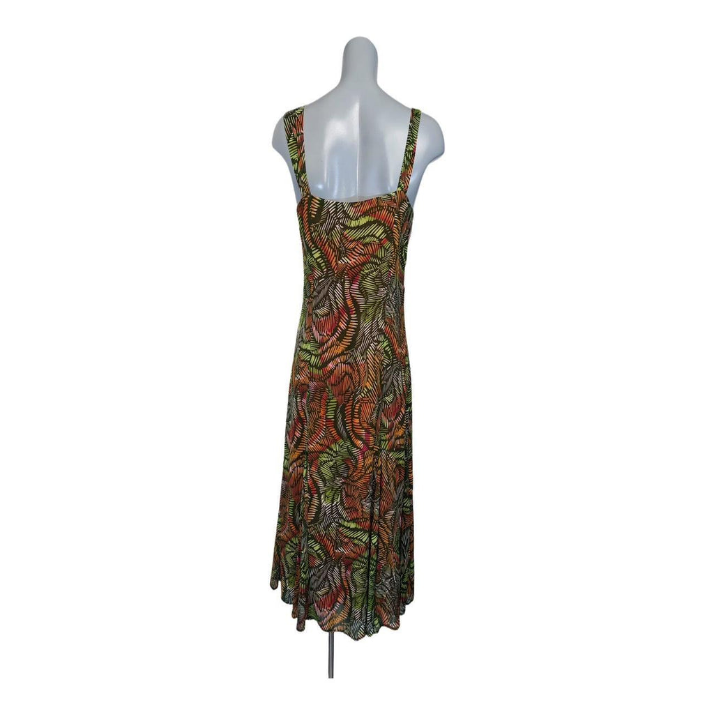 Orange and green mix Per Una midi beaded dress uk12