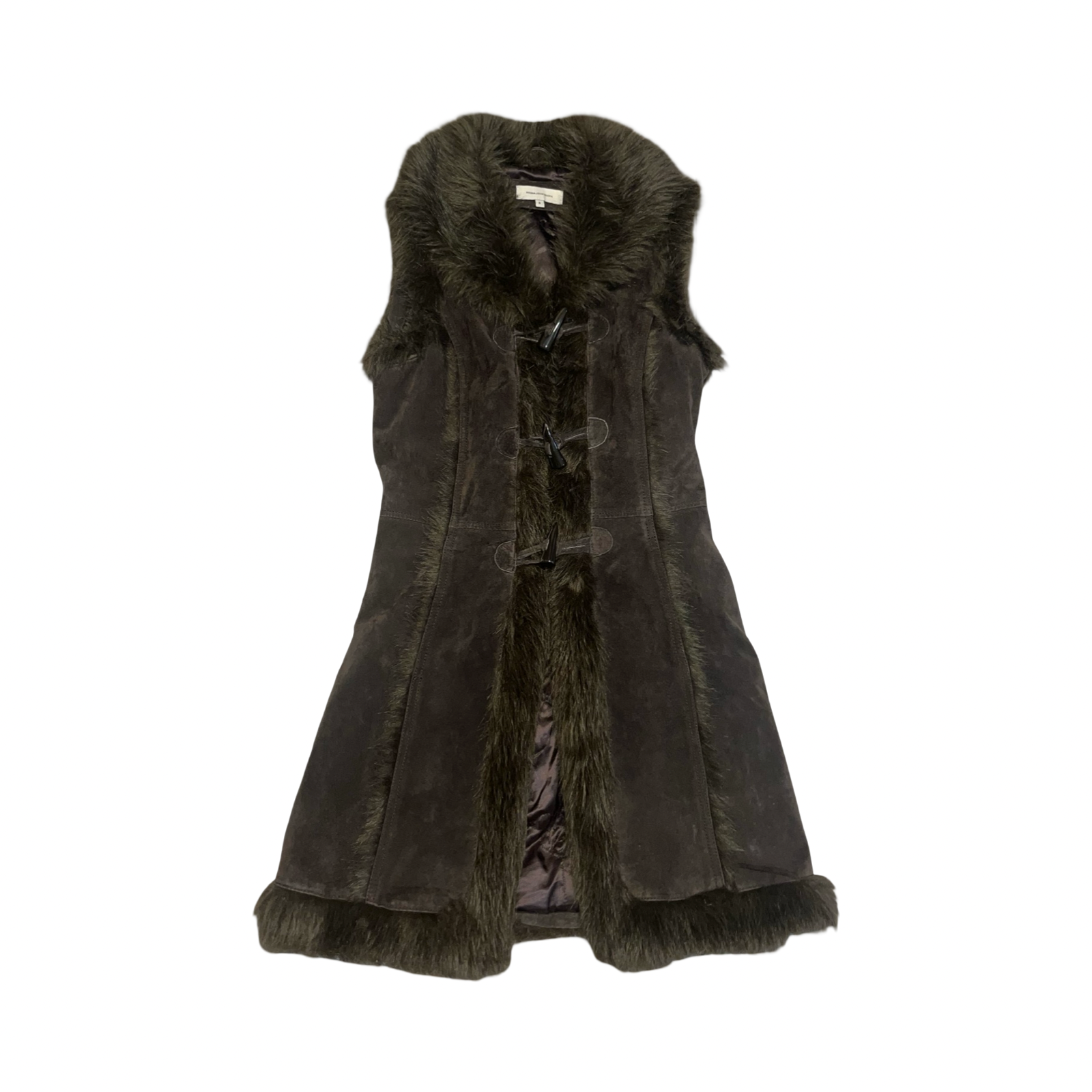 Rocha John Rocha long suede and fur waist coat uk 8