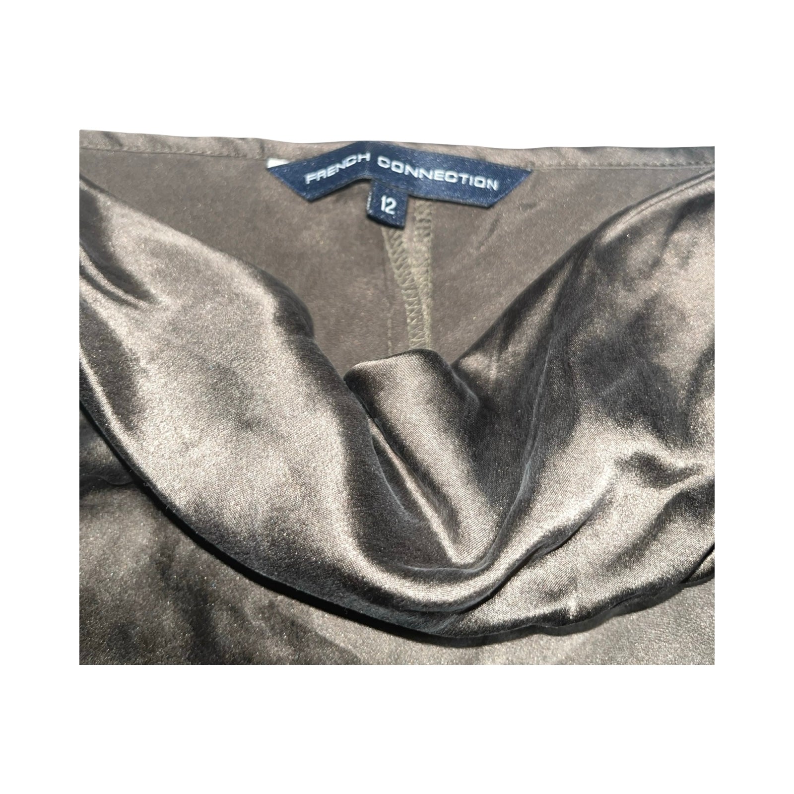 Y2K French Connection Satin Cowl Neck Cami Top UK 12