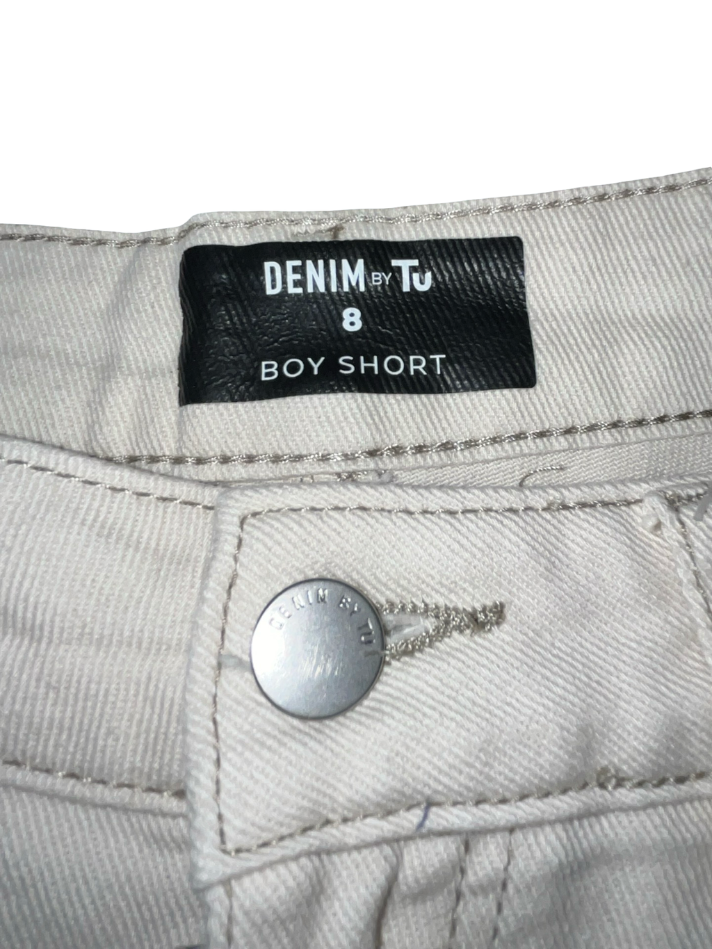 Denim by TU White Distressed Boyfriend Denim Shorts UK 8