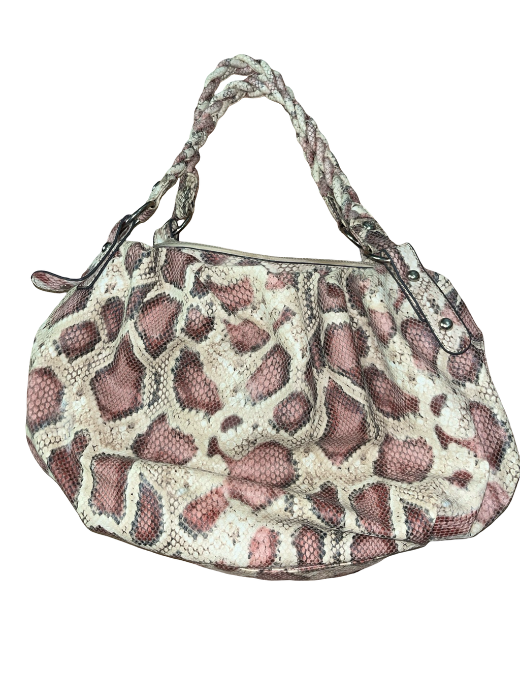 Juno Y2K Pink Snakeskin Print Shoulder Bag | Vintage
