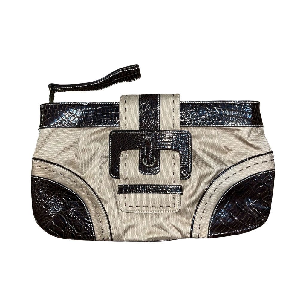 River island 2000’s beige and brown clutch bag