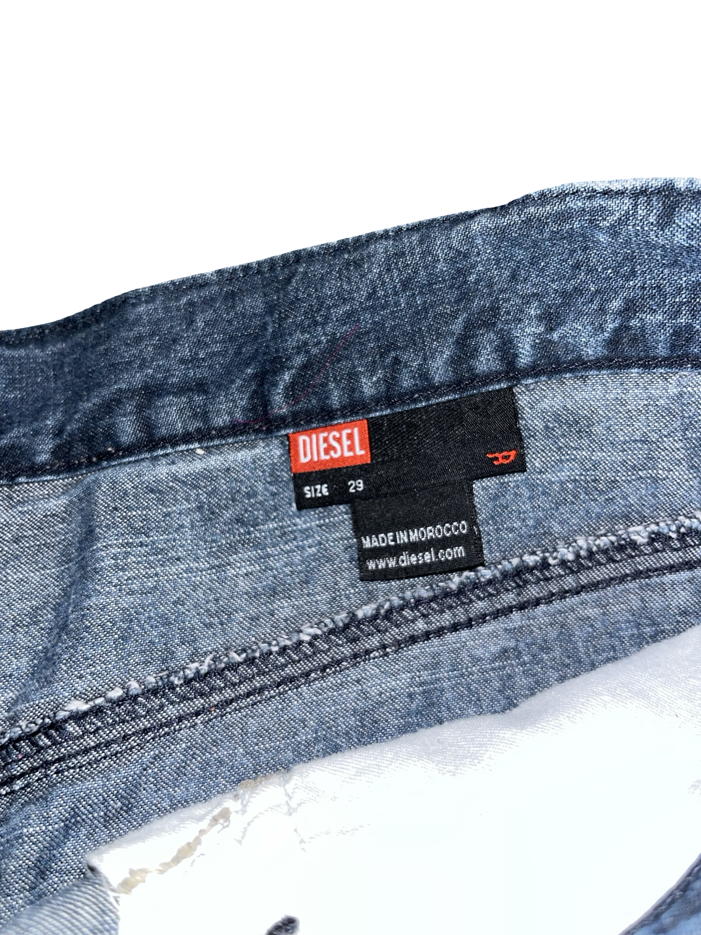 Vintage Y2K Diesel Denim Mini Skirt Dark Wash Low Rise ukM
