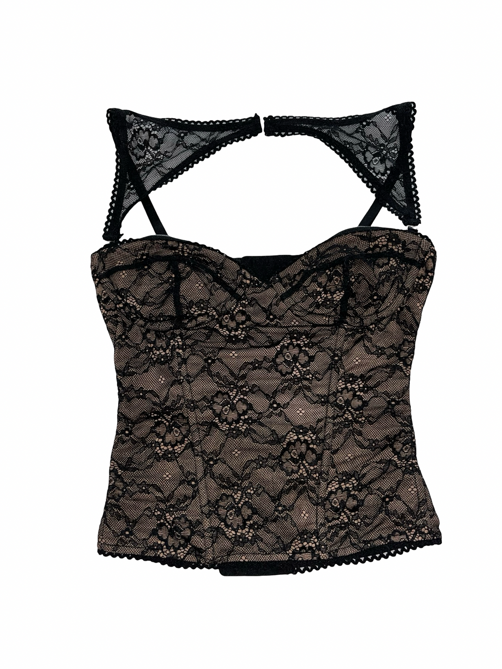 I.AM.GIA Black Lace Corset Bustier Top Size S Y2K