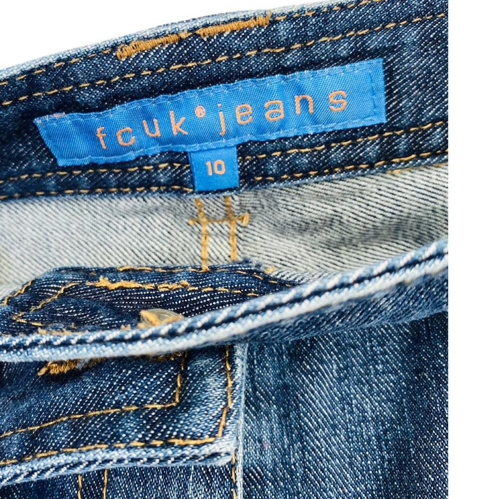 fcuk denim y2k jeans mini skirt uk10