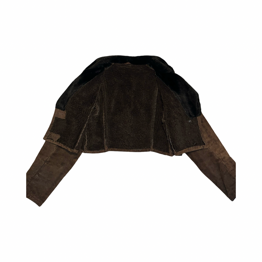 Vintage sheep skin fur cropped coat uk S/M