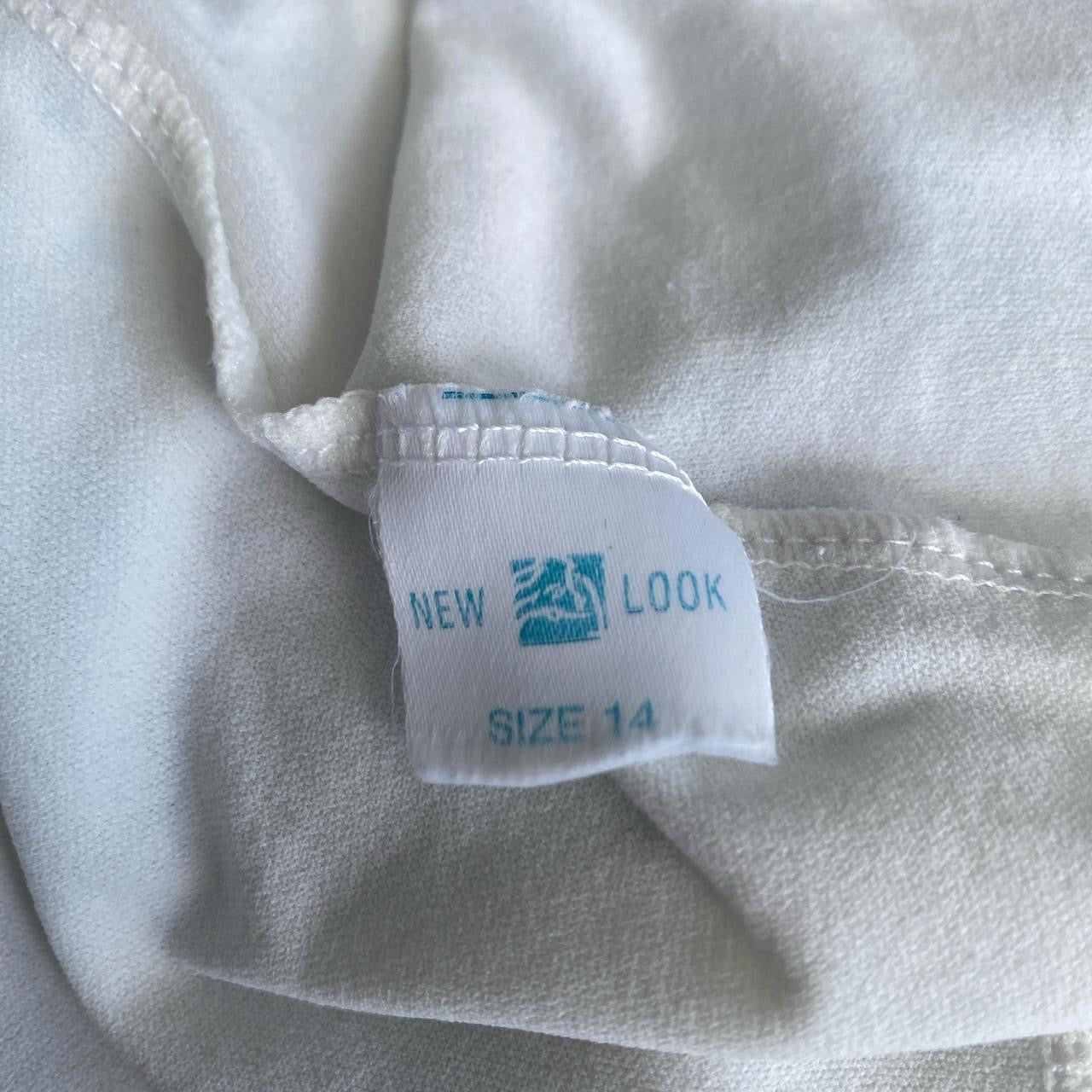New Look white and blue y2k floral print mesh double lined uk14