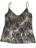 Y2K Per Una Khaki Floral Lace Mesh Cami Top | Fairy UkM