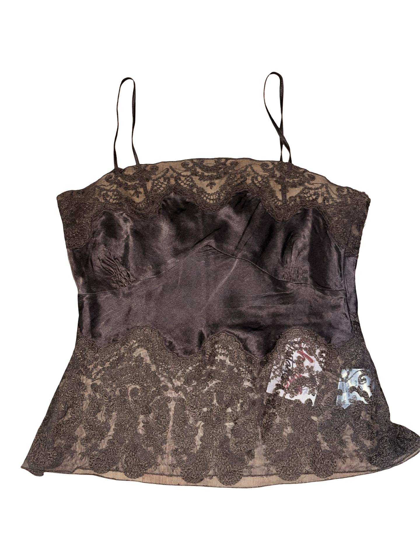 Vintage Y2K Pink Soda Boutique Silk Lace Cami Top UK 10