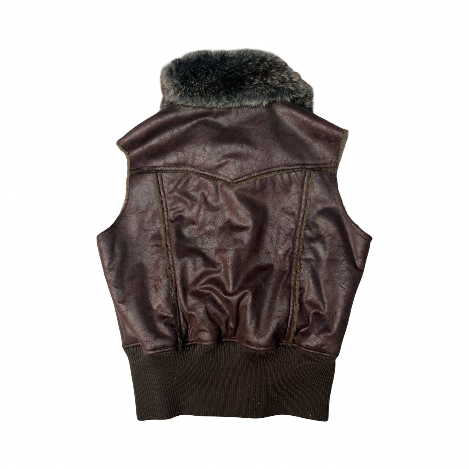 TU•CHUZY? 2000’s y2k faux fur uk 14 waist coat