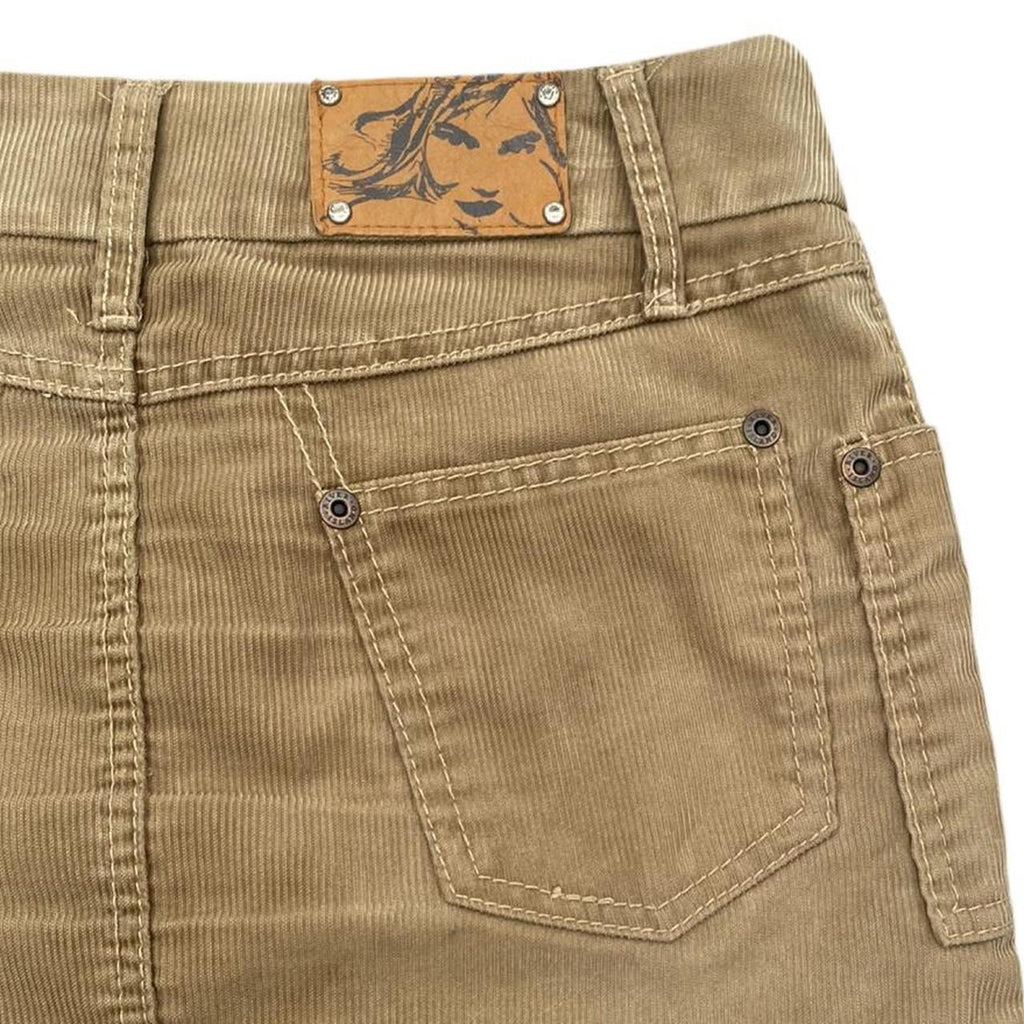 river island tan corduroy 2000’s mini skirt uk10