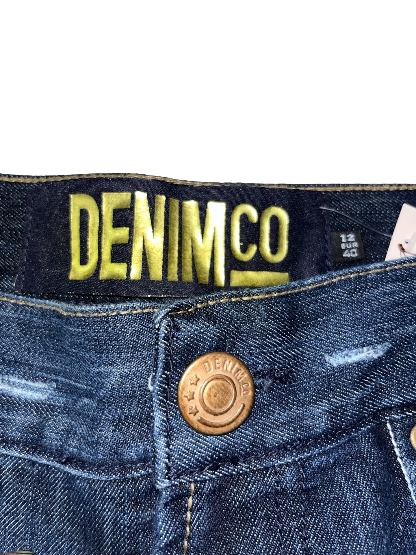 Y2K Denim Co Dark Wash Low Rise Denim Micro Mini Skirt UK 12