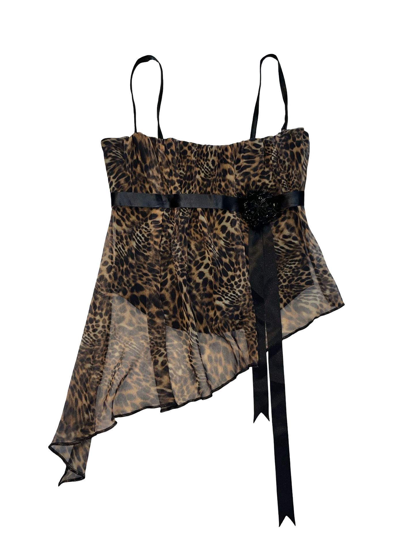 Y2K Plastique by Paul Warren Leopard Print Cami Top UK 12