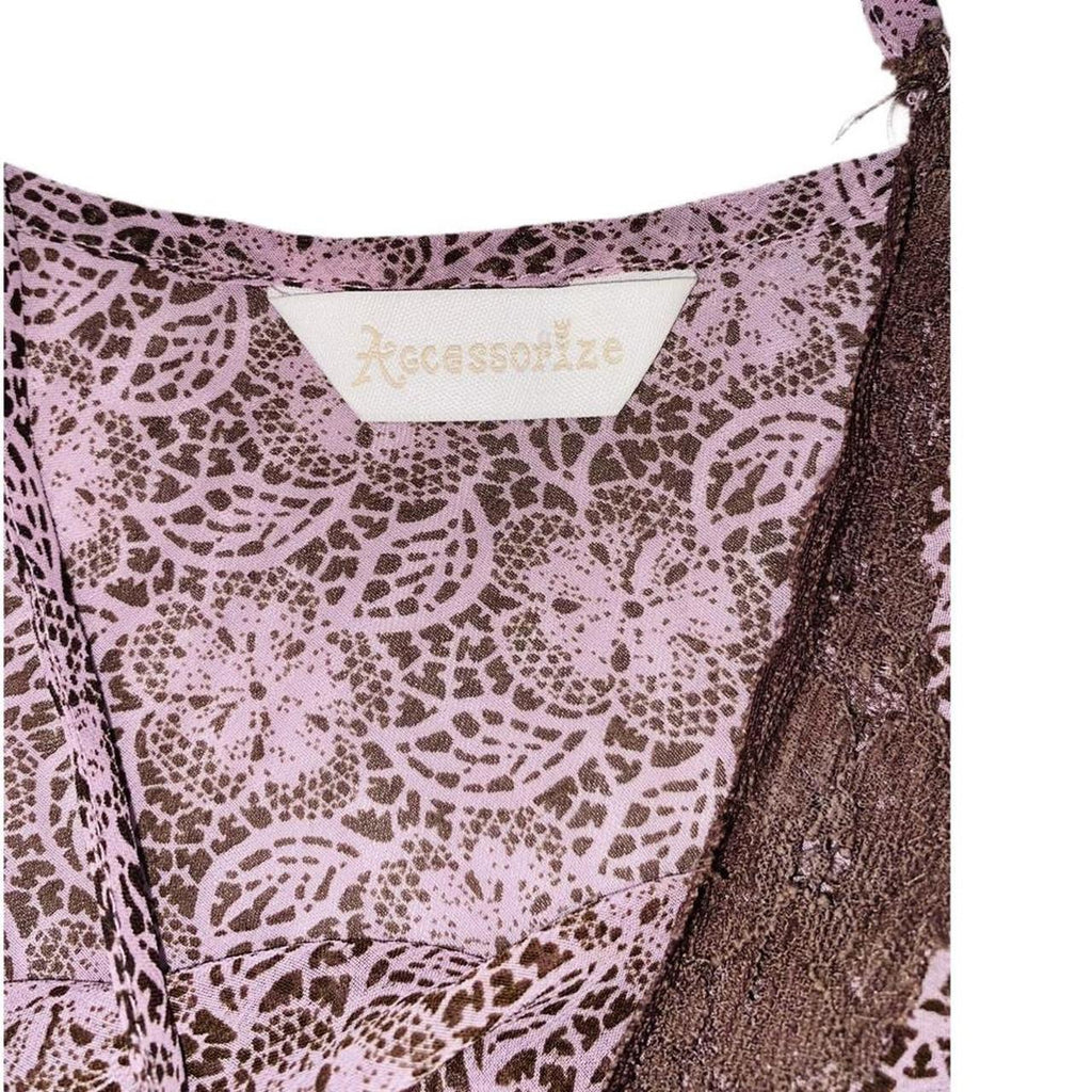 Accessorize brown and purple lace cami top y2k uk 14