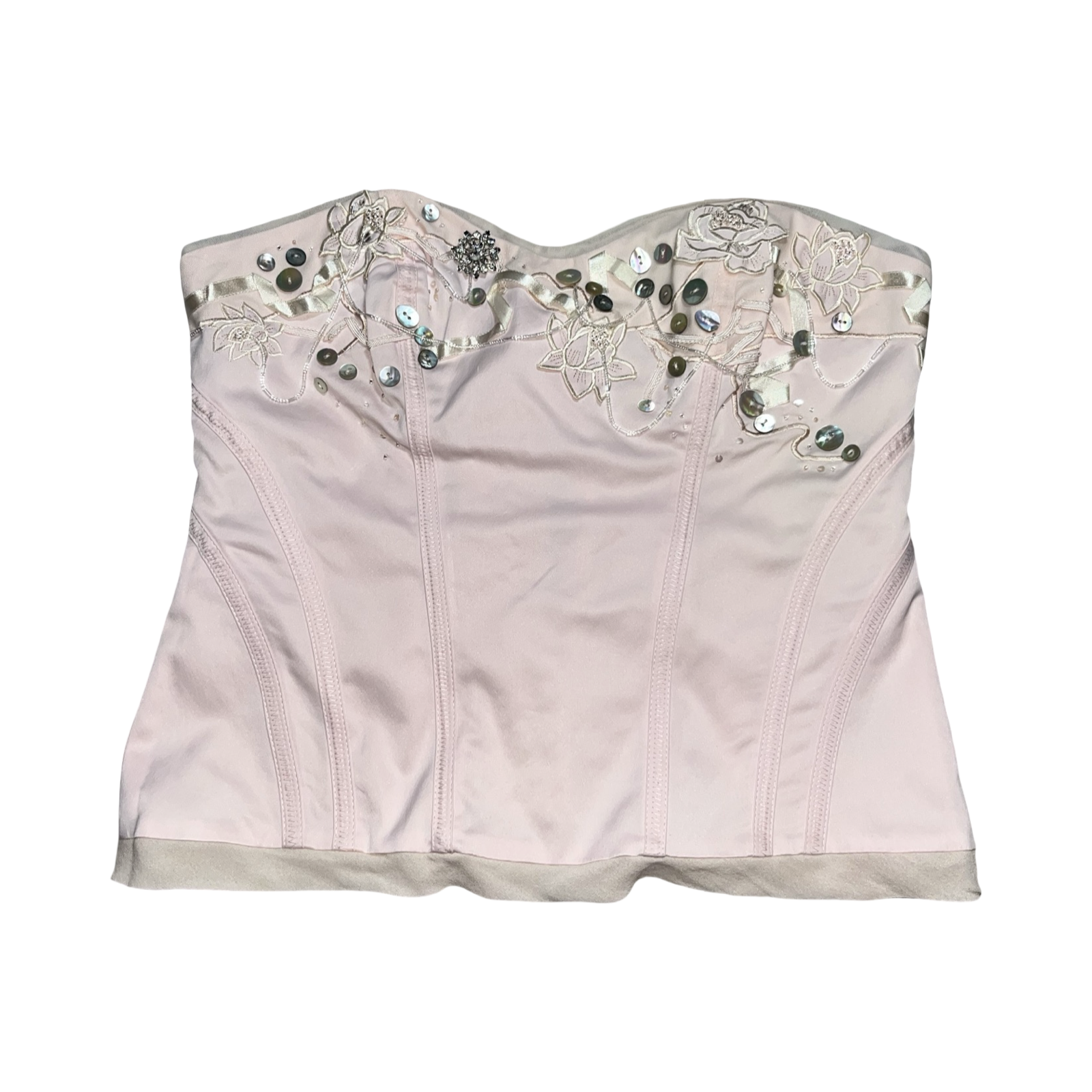Karen Millen pink corset with pearl embellishment uk 14