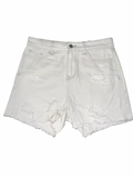 Denim by TU White Distressed Boyfriend Denim Shorts UK 8
