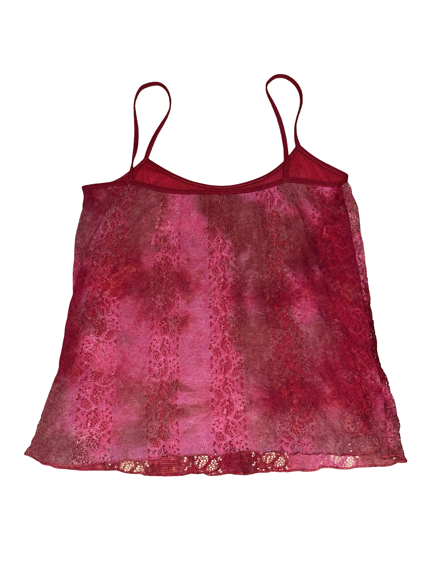 Y2K Per Una Red Sheer Mesh Floral Cami Top Fairy Grunge UK 14