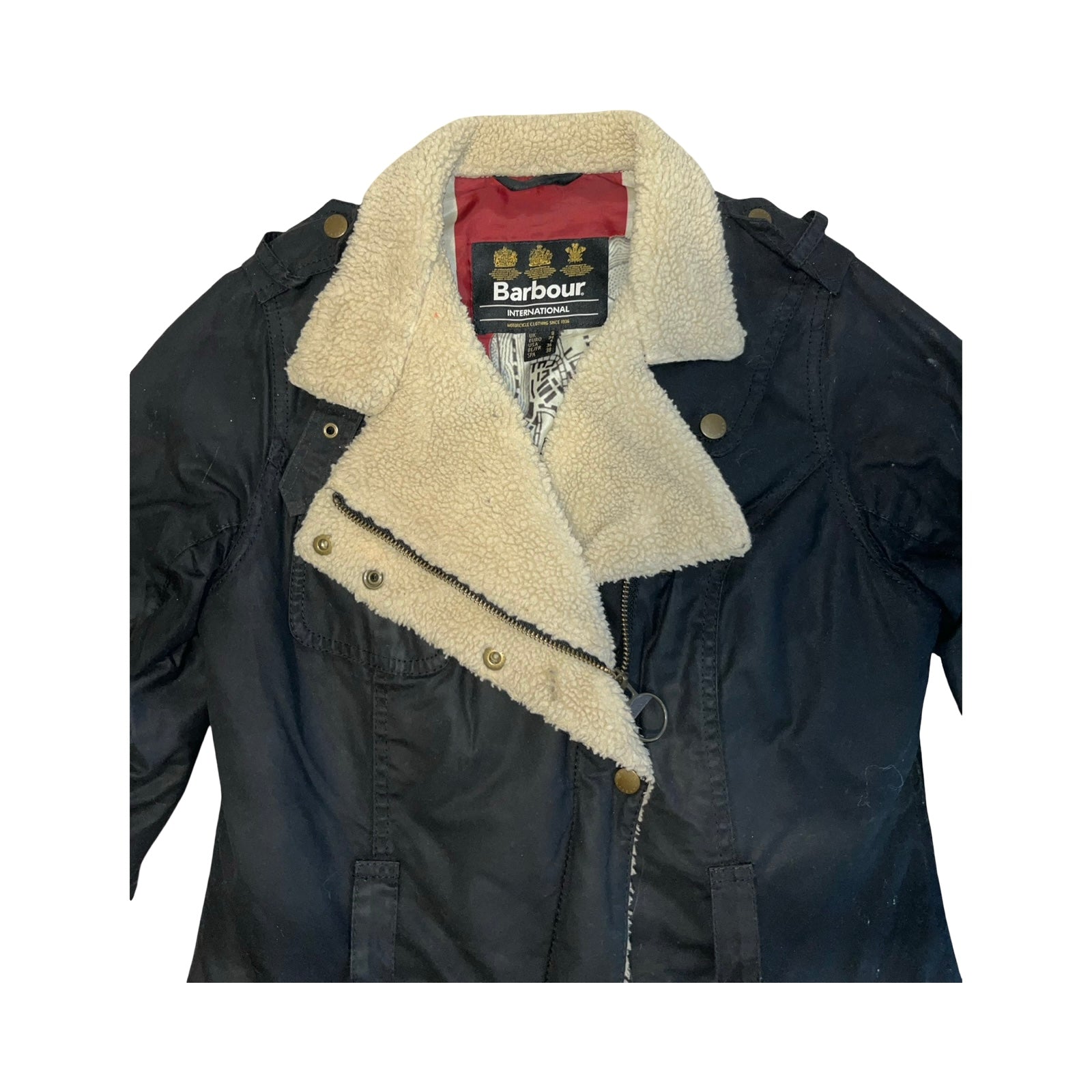 Barbour International Matlock jacket faux shearling uk8