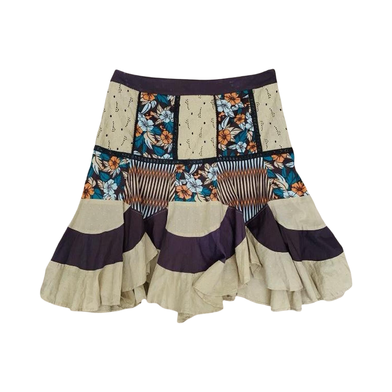 Next boho vintage style cotton patchwork skirt uk14