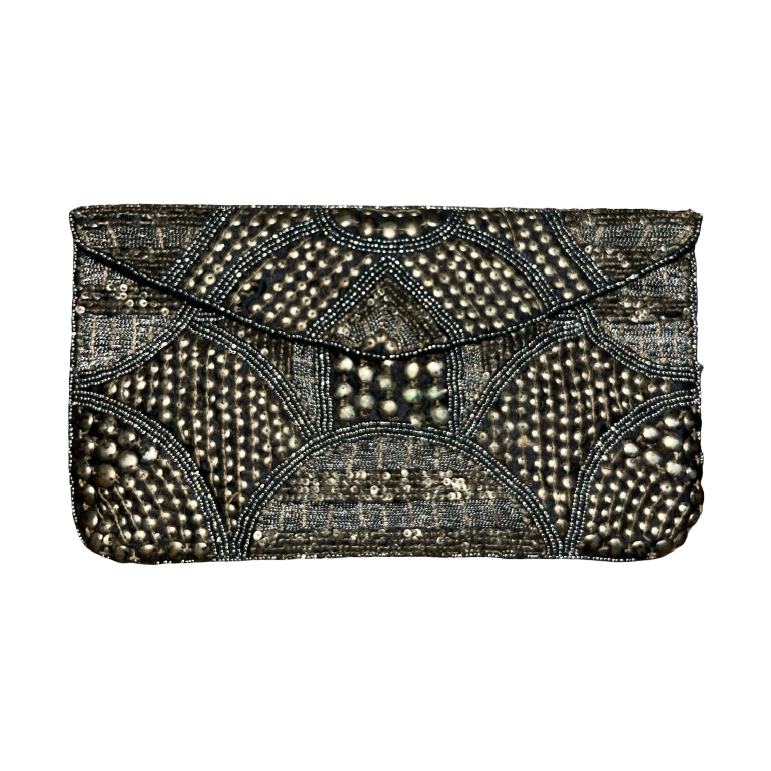 Vintage sequin envelope fold clutch bag
