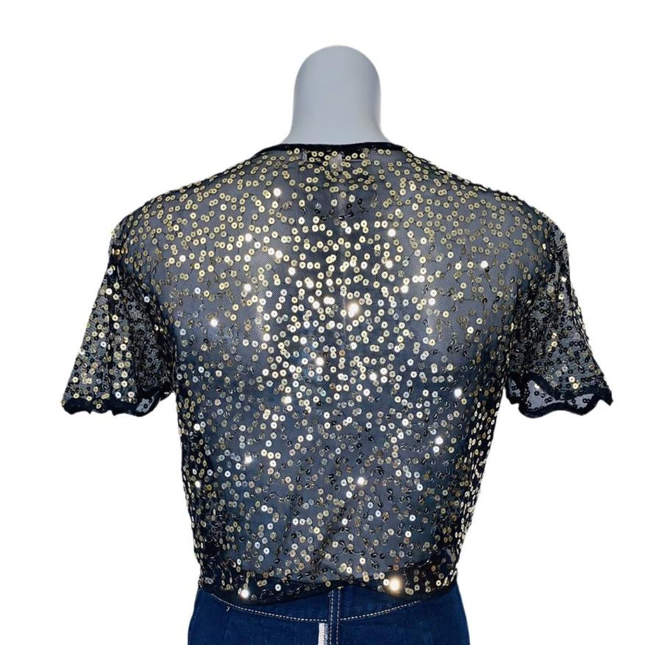 Klass collection black and gold sequin bolero y2k uk10
