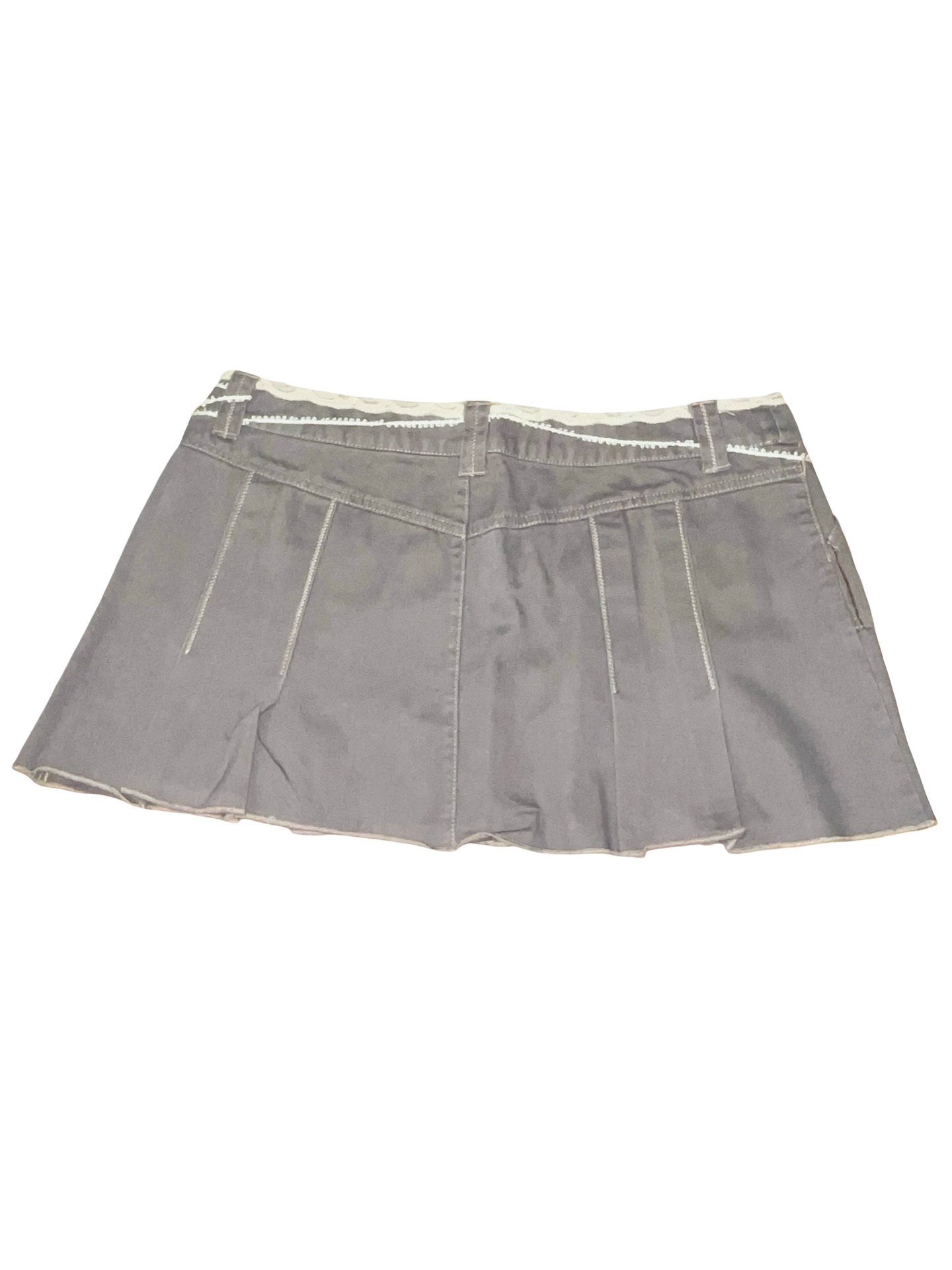 Y2K Miss Selfridge Brown Pleated Micro Mini Skirt UK 12