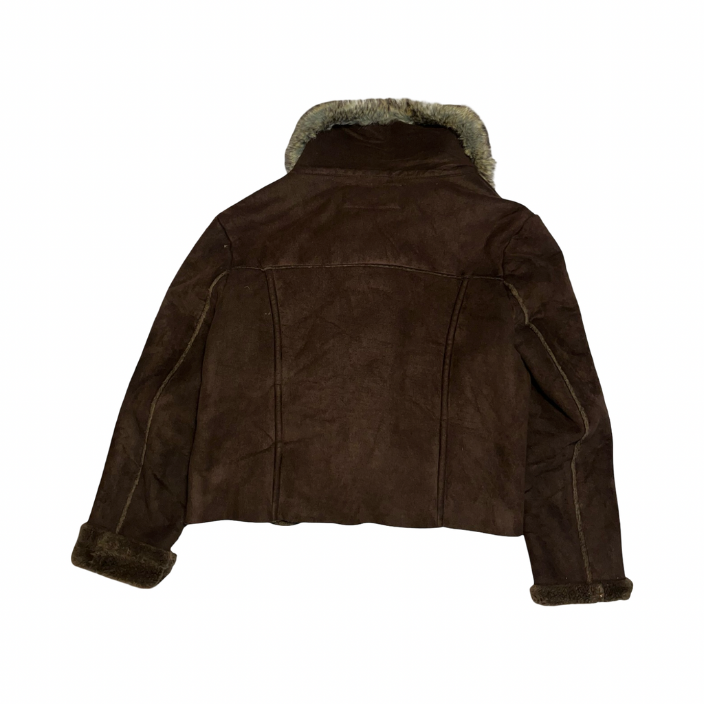 Steve Madden fur lined brown coat ukXL