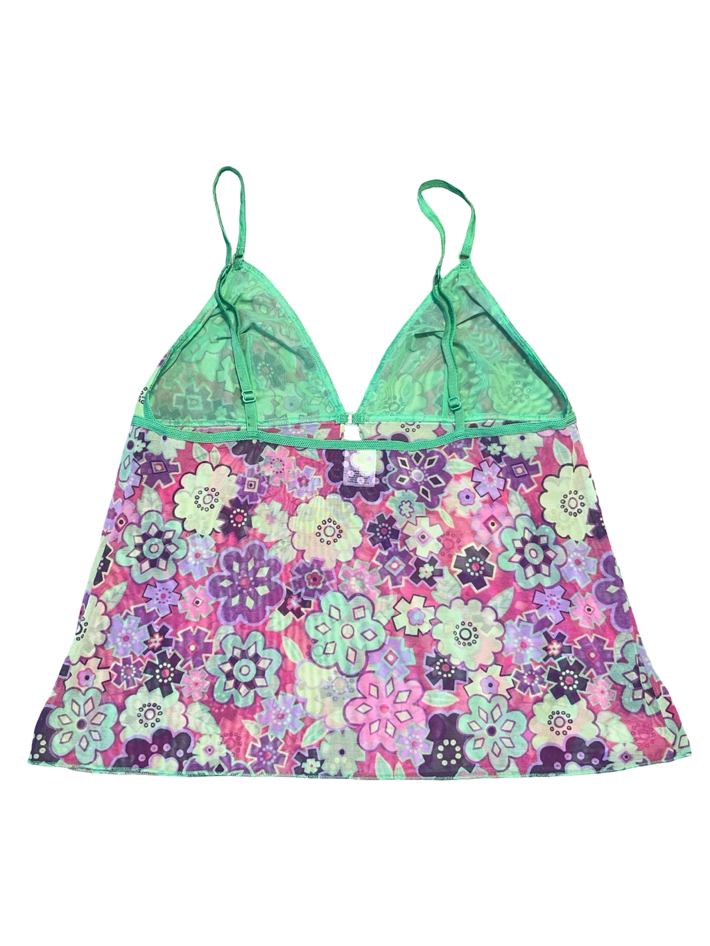 Y2K Body by Victoria Floral Mesh Cami Top Size 12