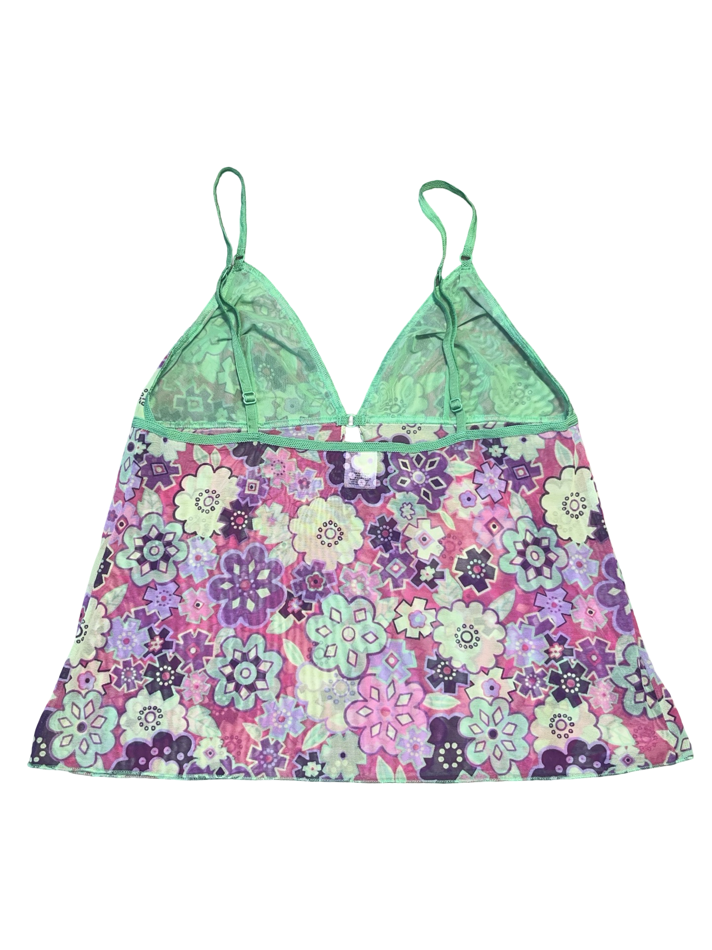 Y2K Body by Victoria Floral Mesh Cami Top Size 12