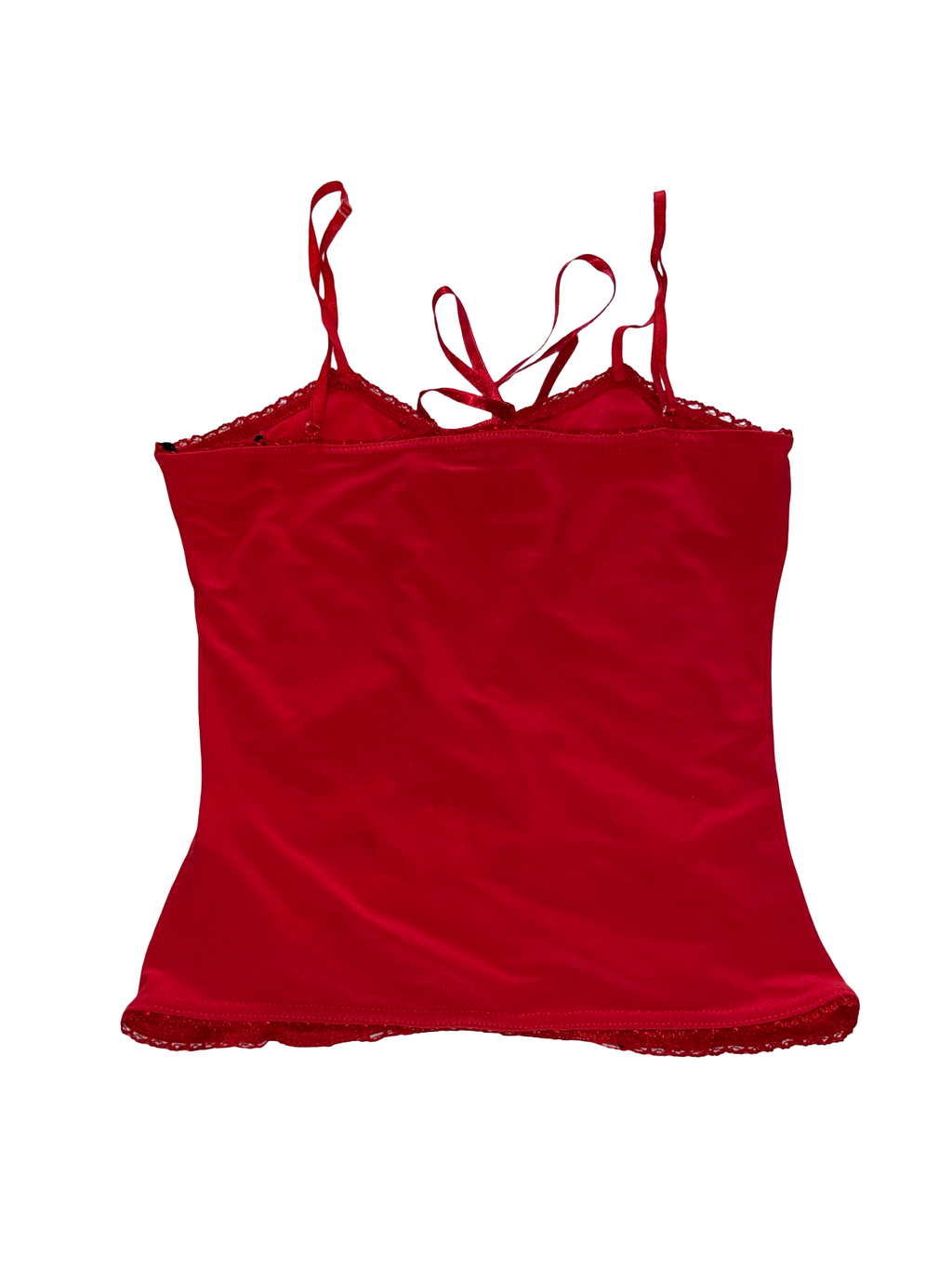 Y2K Progress Red Lace-Up Corset Cami Top uk8