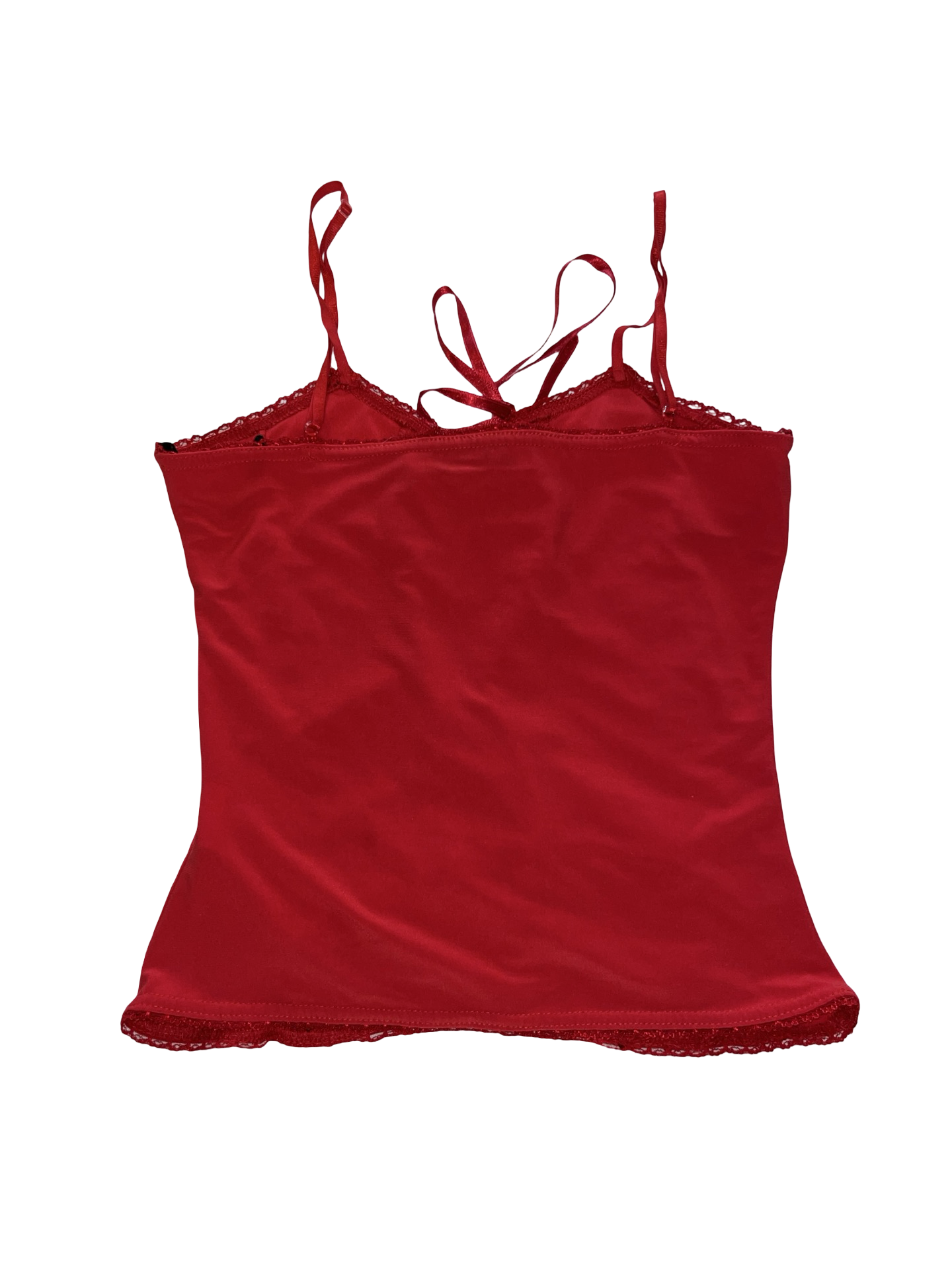 Y2K Progress Red Lace-Up Corset Cami Top uk8