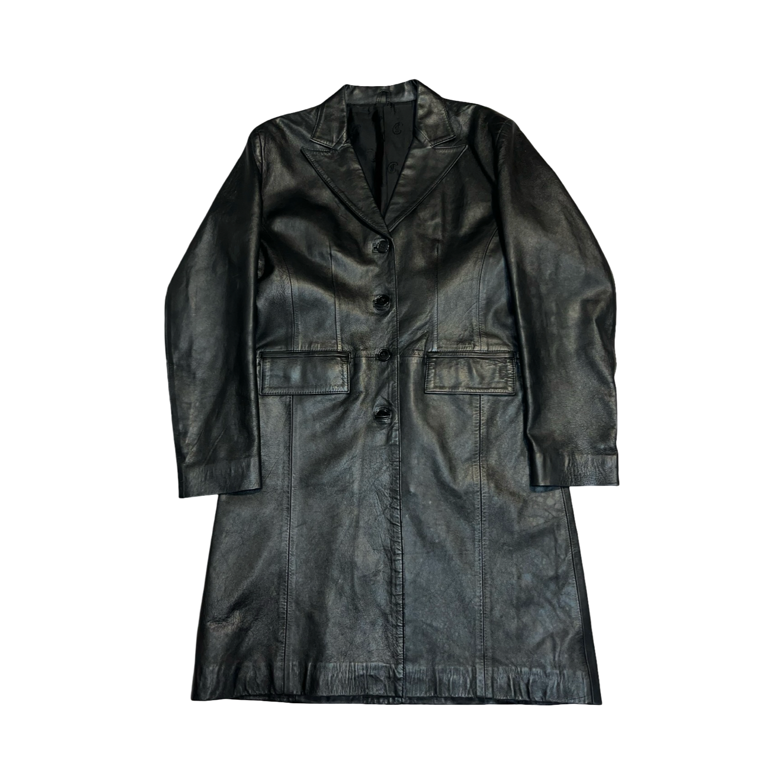 Black vintage genuine leather jacket ukM