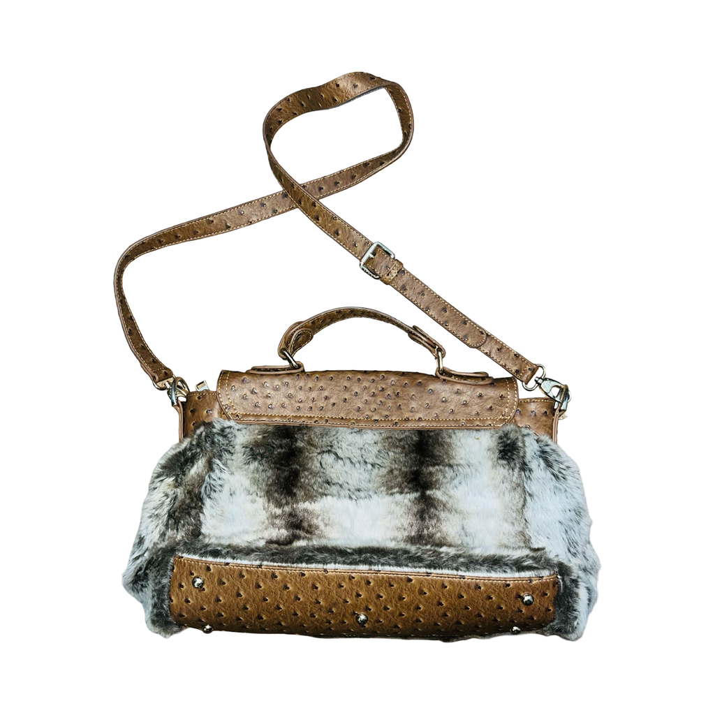 LYDC London leather and fur crossbody/ handbag