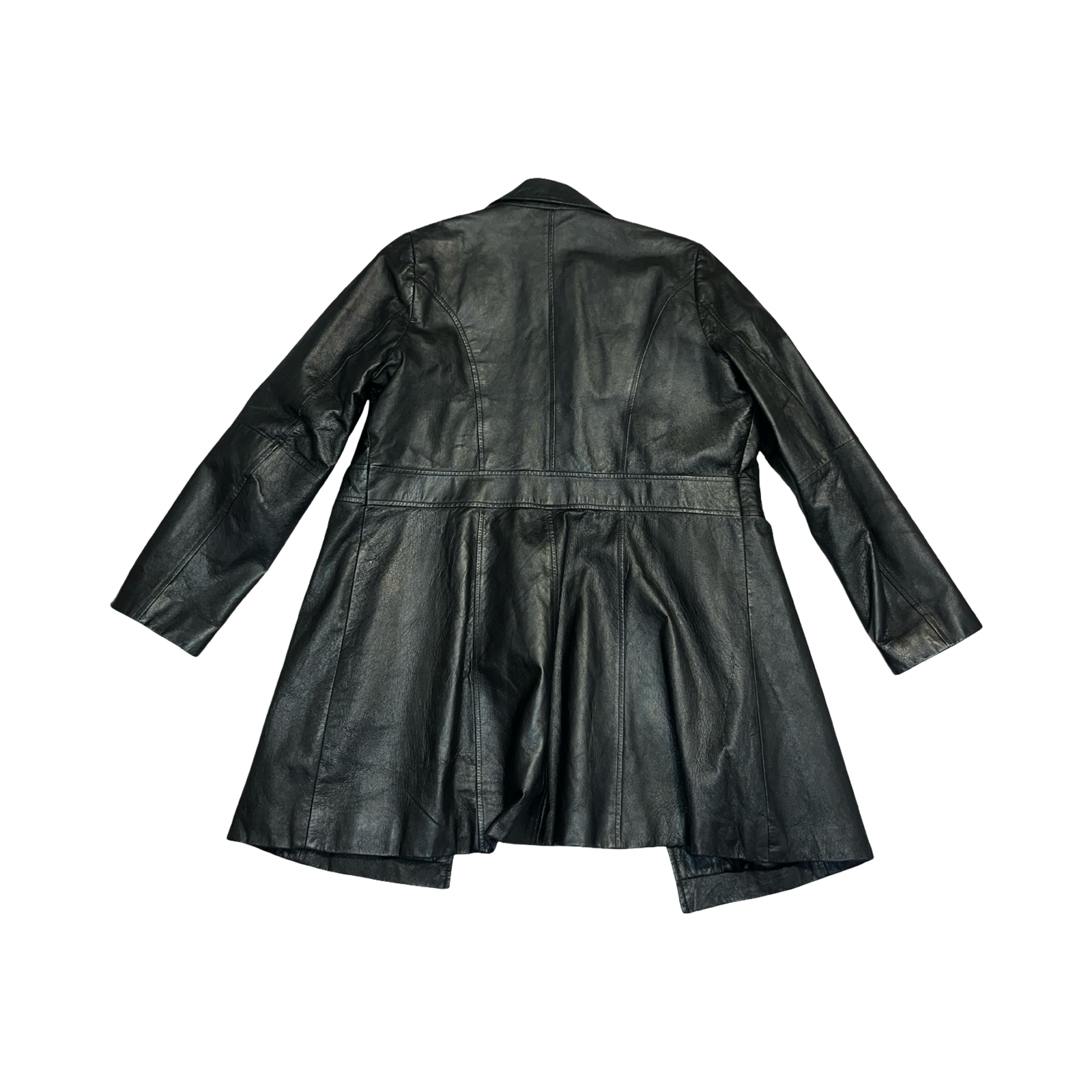 South vintage genuine black leather coat uk 16