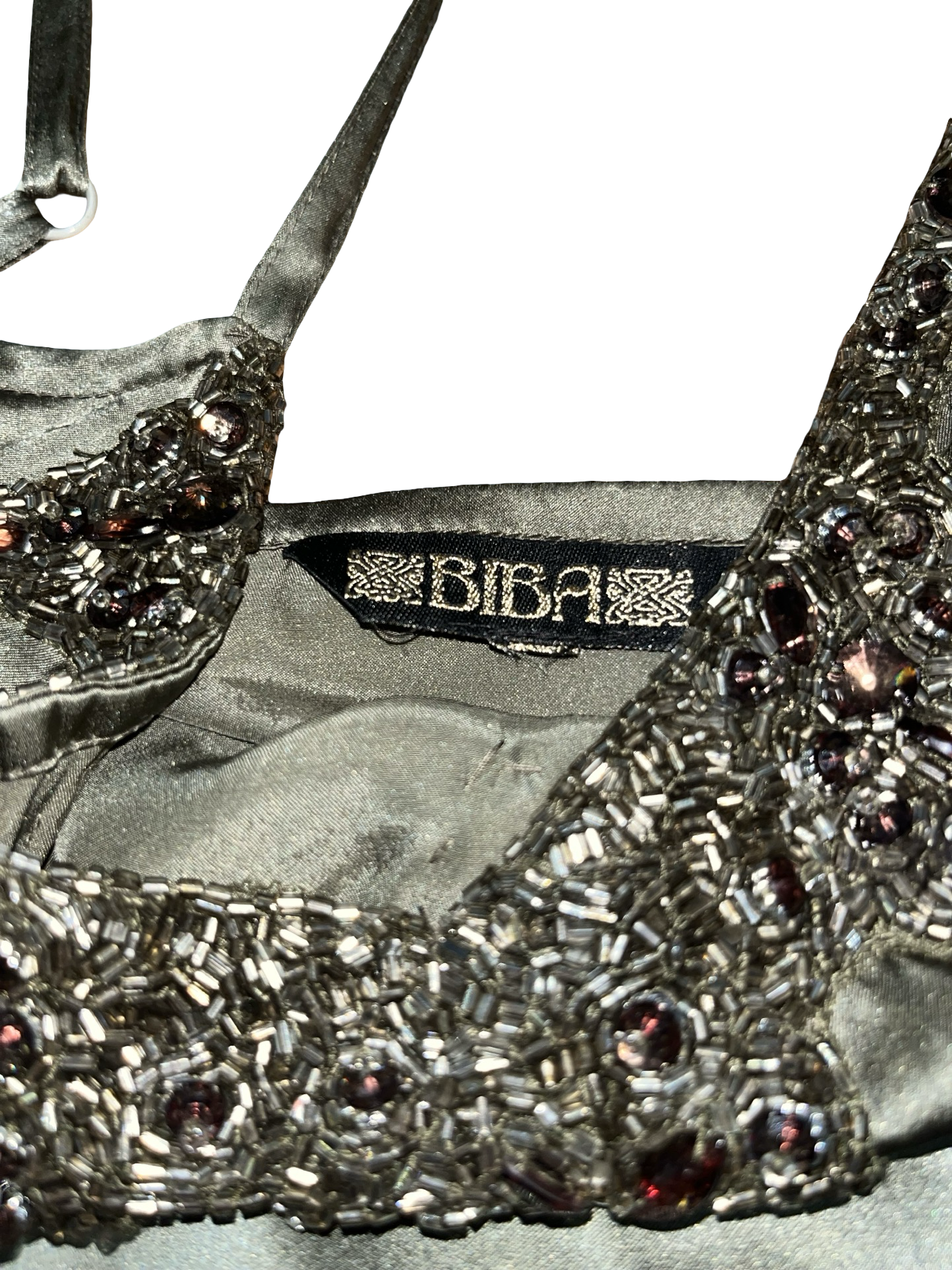 Y2K Biba Embellished Satin Cami Top UK L