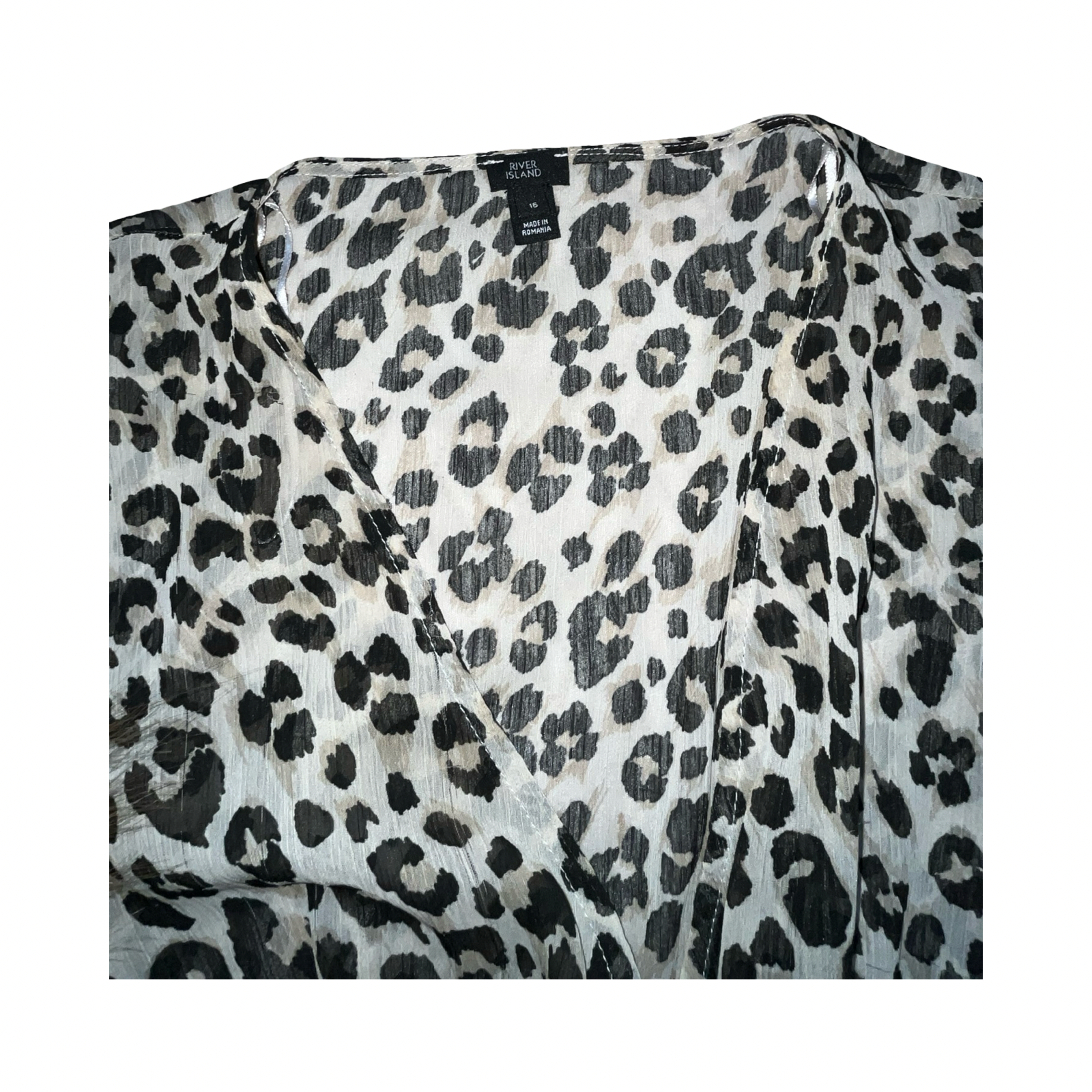 River island leopard print mesh blouse uk16