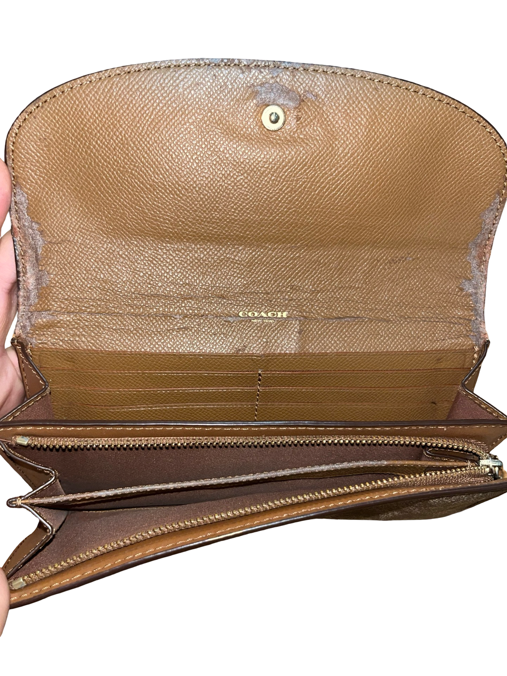 Coach Signature Leather Purse Tan Y2K Vintage