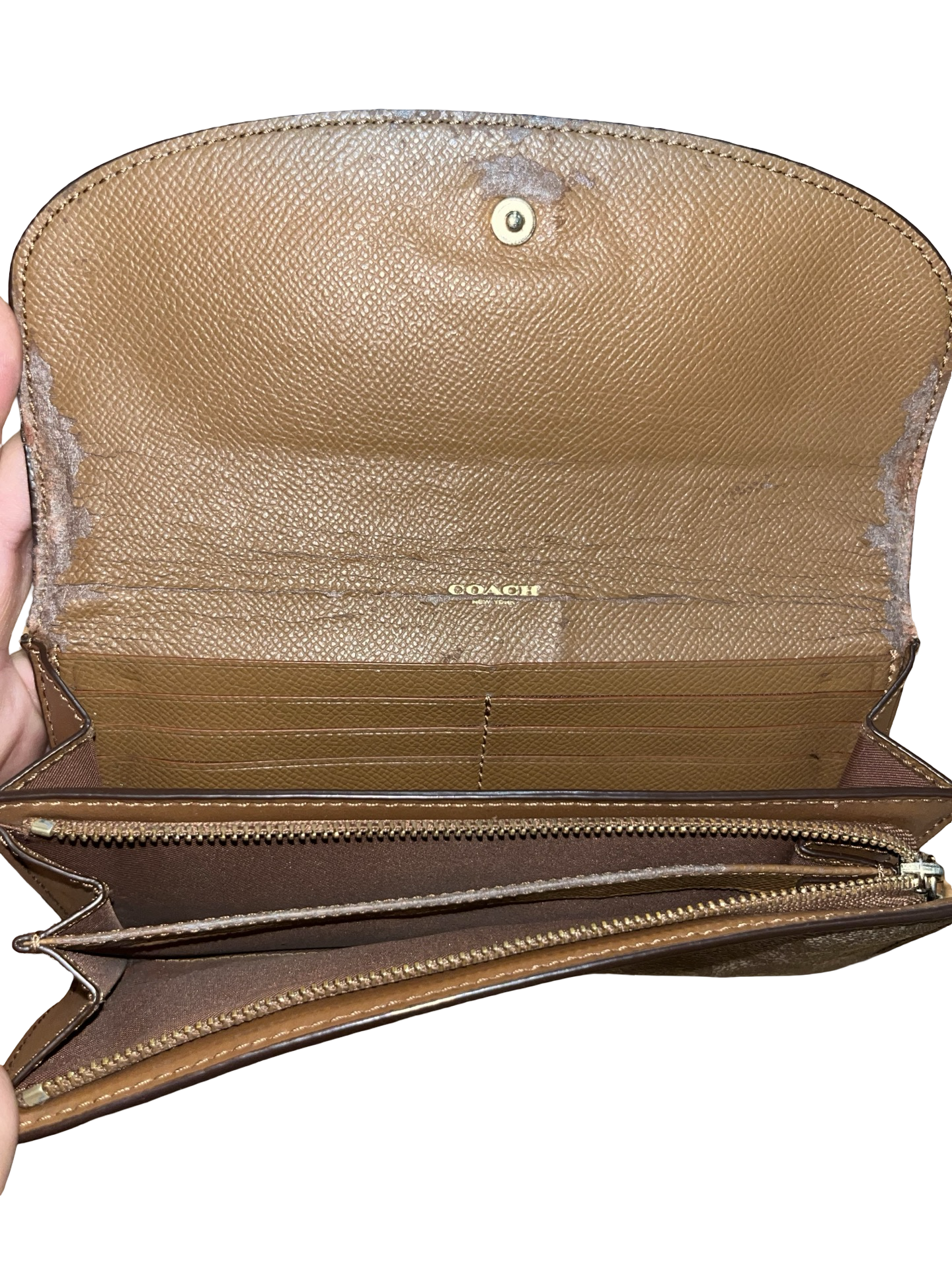 Coach Signature Leather Purse Tan Y2K Vintage