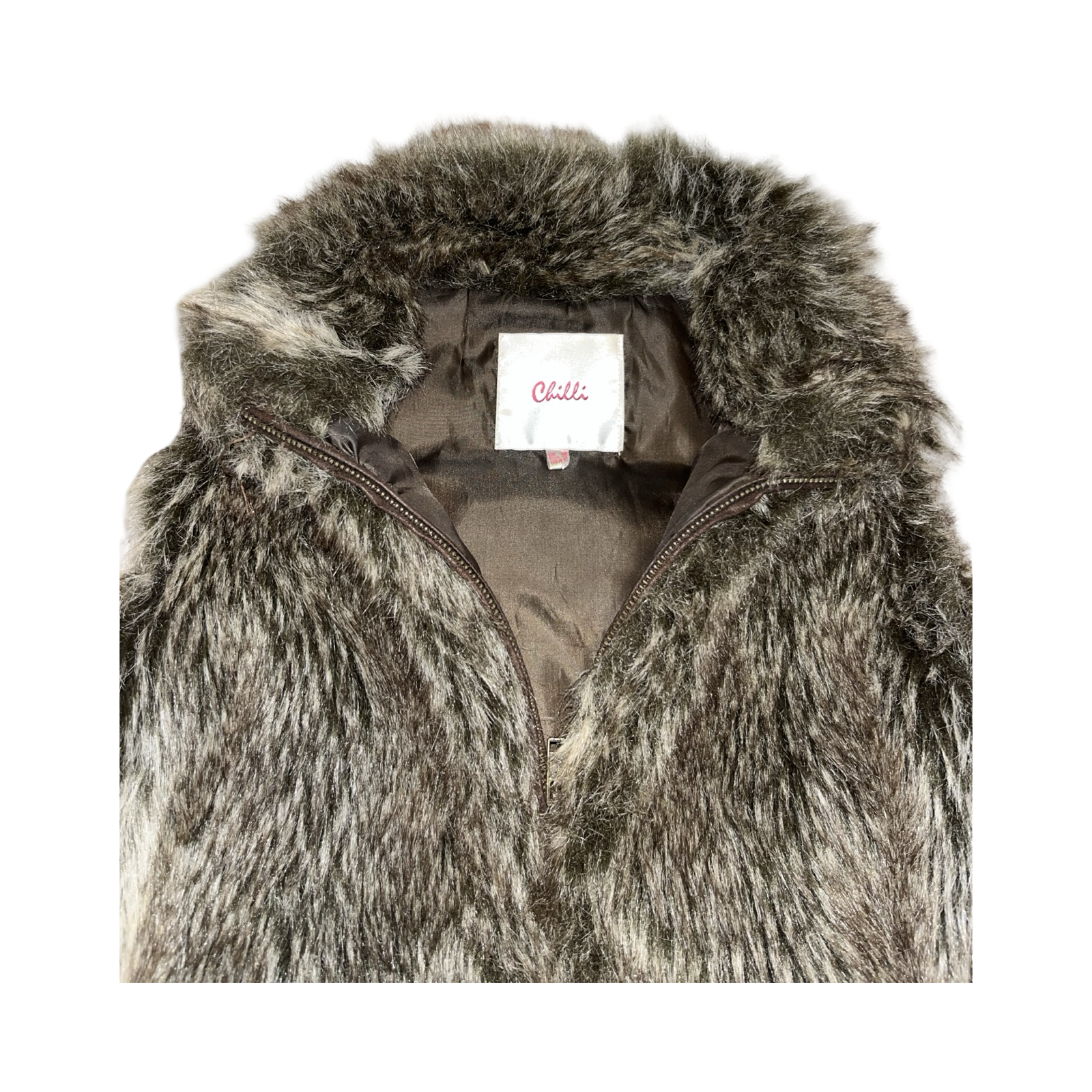Chili faux fur y2k 2000’s waist coat uk12
