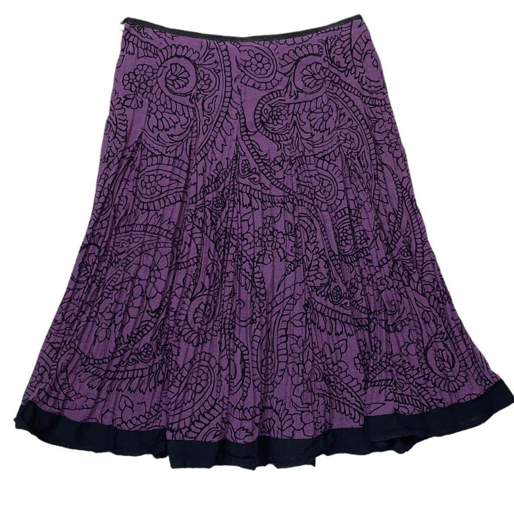 Per Una purple paisley print uk12 midi skirt